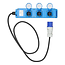 ProPlus Stekkerdoos - CEE naar 3 Schuko - 1,5 meter - IP44 - 16A