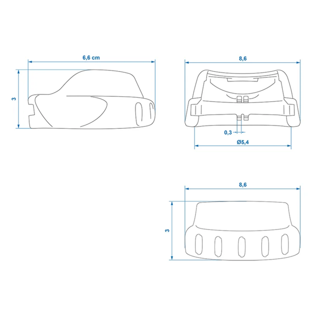 ProPlus Soft dock voor koppeling - Beschermt auto - Blauw - 89 x 65 x 30 mm
