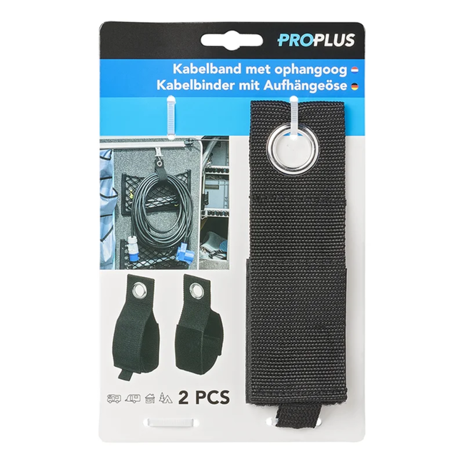 ProPlus Kabelband – Met Ophangoog – Herbruikbaar – Set van 2 – Kabelorganiser