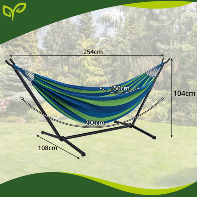 Gardlov Hangmat 200x150 cm - Stalen Frame - Tweepersoons - Weerbestendig