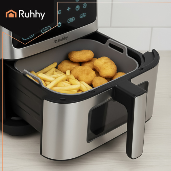 Ruhhy Siliconen inzet voor Airfryer - Rond - Herbruikbaar - Hittebestendig tot 230 graden
