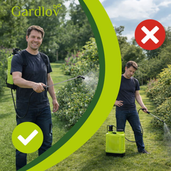 Gardlov rugdrukspuit 16L – handmatige tuinspuit met lange lans en slang