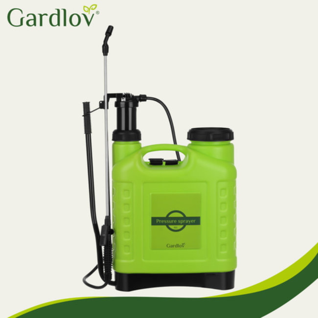 Gardlov rugdrukspuit 16L – handmatige tuinspuit met lange lans en slang