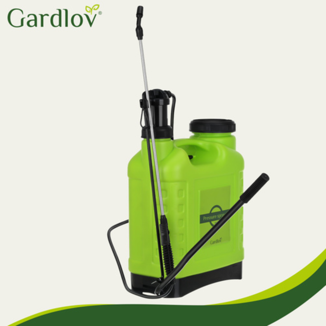 Gardlov rugdrukspuit 16L – handmatige tuinspuit met lange lans en slang