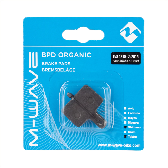 M-Wave Organische schijfremblokken - Compatibel met Shimano, Tektro en Promax - Roestvrijstalen clip - Per paar