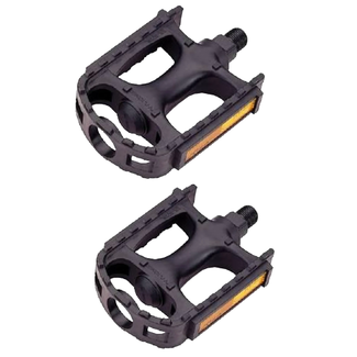 Union Pedalen voor trekking en mountainbiken - kunststof - zwart - 9/16" - reflectoren - 315 gram per paar