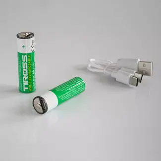 TIROSS Oplaadbare AA batterijen 1650 mAh met USB-C snelladen set van 2