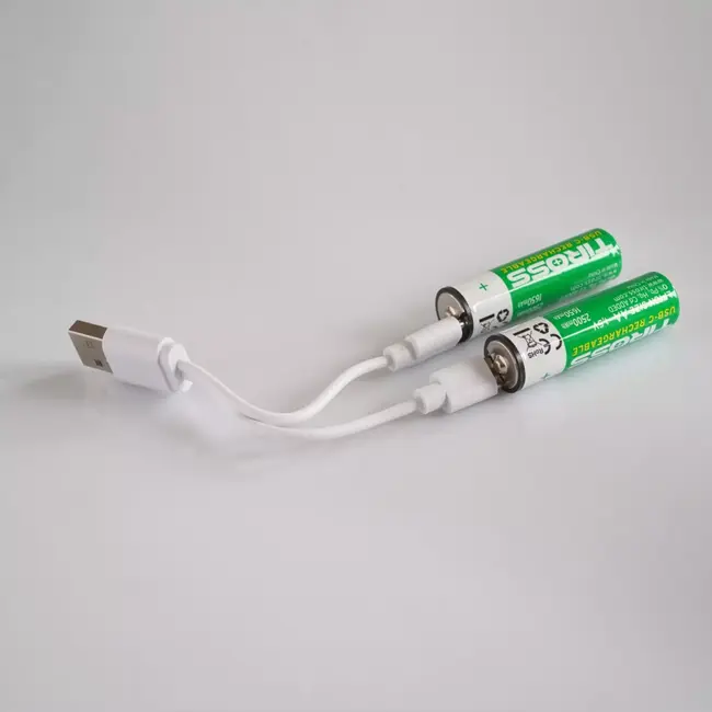 TIROSS Oplaadbare AA batterijen 1650 mAh met USB-C snelladen set van 2