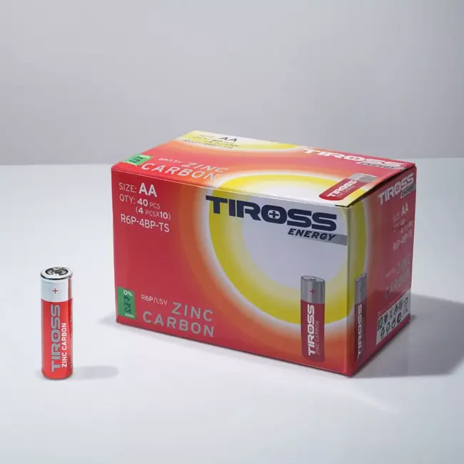 TIROSS AA batterijen set van 4 zink kool 1,5 V voor afstandsbediening en speelgoed