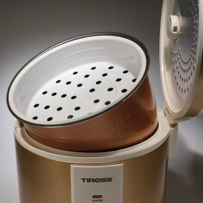 TIROSS Elektrische rijstkoker 1,8 L met warmhoudfunctie, antiaanbaklaag en accessoires voor eenvoudig koken