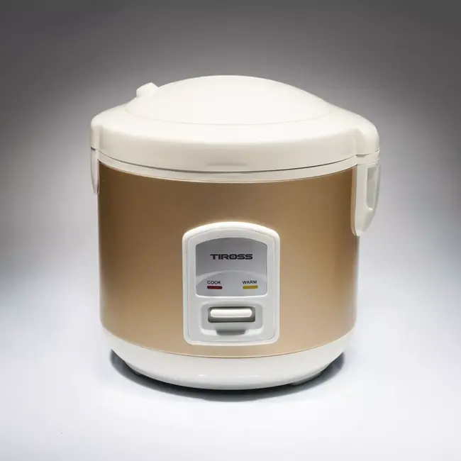 TIROSS Elektrische rijstkoker 1 L met warmhoudfunctie, antiaanbaklaag en stoominzet voor eenvoudig dagelijks koken