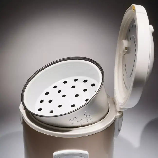 TIROSS Elektrische rijstkoker 1 L met warmhoudfunctie, antiaanbaklaag en stoominzet voor eenvoudig dagelijks koken