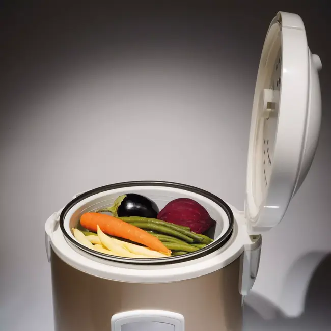 TIROSS Elektrische rijstkoker 1 L met warmhoudfunctie, antiaanbaklaag en stoominzet voor eenvoudig dagelijks koken