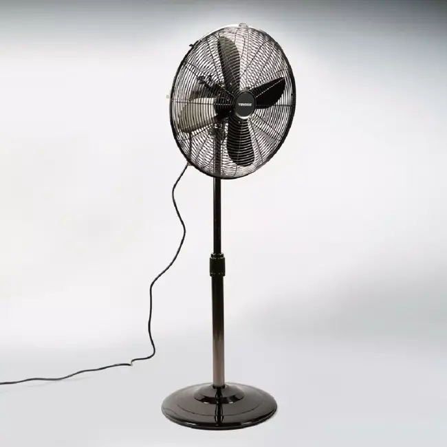 TIROSS Krachtige metalen staande ventilator 40 cm met verstelbare hoogte, oscillatie en 3 snelheden voor optimale verkoeling