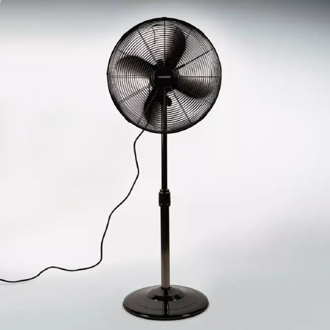TIROSS Krachtige metalen staande ventilator 40 cm met verstelbare hoogte, oscillatie en 3 snelheden voor optimale verkoeling