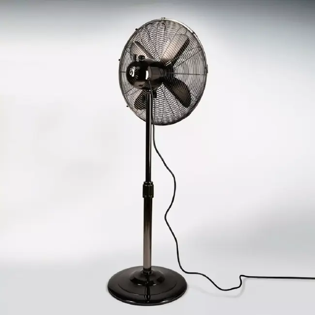 TIROSS Krachtige metalen staande ventilator 40 cm met verstelbare hoogte, oscillatie en 3 snelheden voor optimale verkoeling