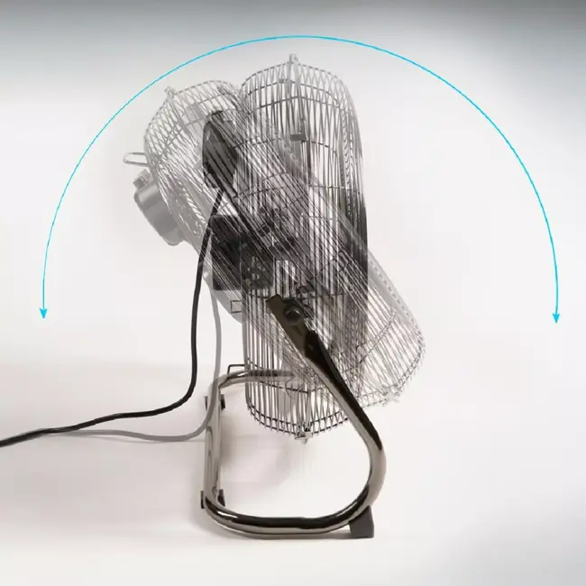 TIROSS Krachtige metalen vloerventilator 40 cm met verstelbare hoek en 3 standen voor snelle en gerichte verkoeling