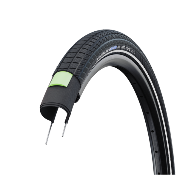 Schwalbe Big Ben Plus fietsband - 3mm GreenGuard - Snakeskin - Zwart met reflectie - 20x2.15