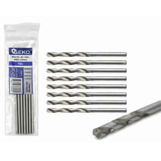 GEKO Metaalboor - HSS - Sneldraaiend - 2,5 mm - 10 stuks