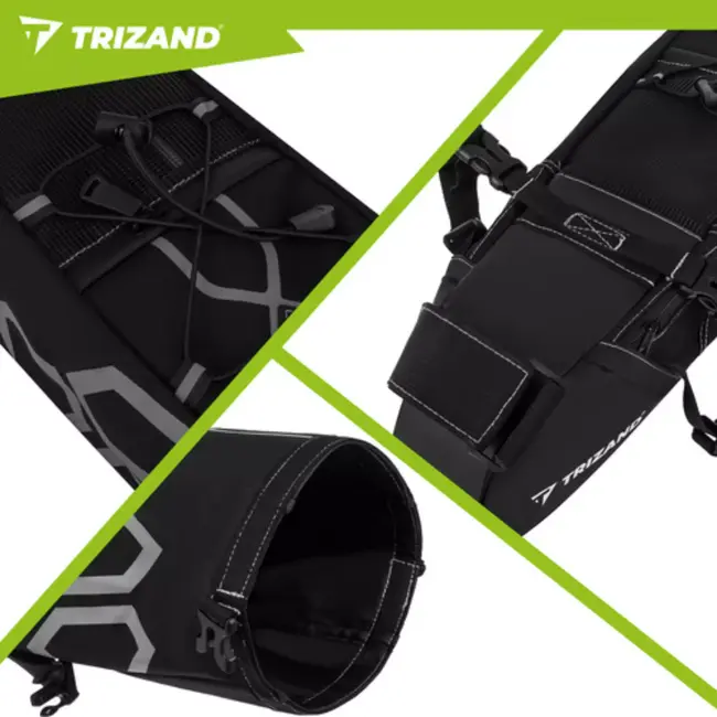 Trizand Grote fietszadeltas 12 L waterdicht met vakken en stevige bevestiging