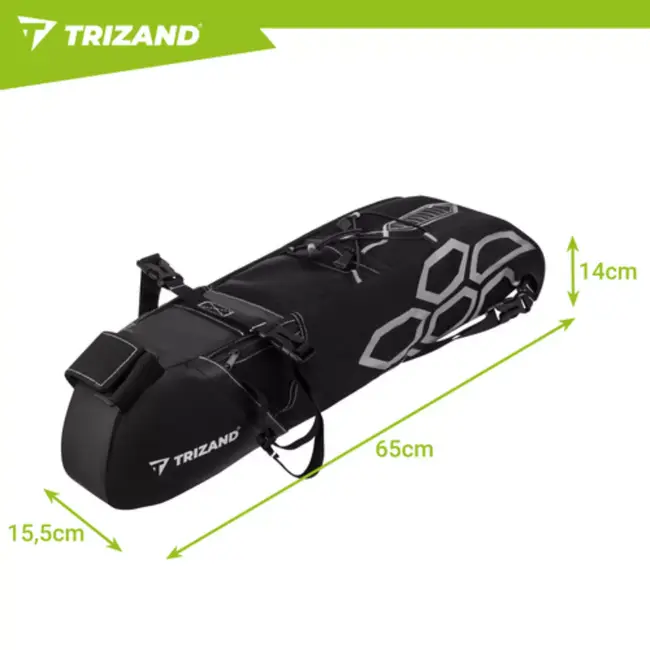 Trizand Grote fietszadeltas 12 L waterdicht met vakken en stevige bevestiging