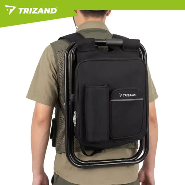 Trizand 3 in 1 Opvouwbare visstoel met koelvak en rugzak 36 x 29 x 41 cm
