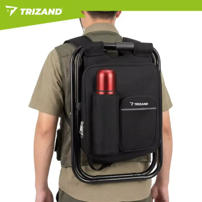 Trizand 3 in 1 Opvouwbare visstoel met koelvak en rugzak 36 x 29 x 41 cm