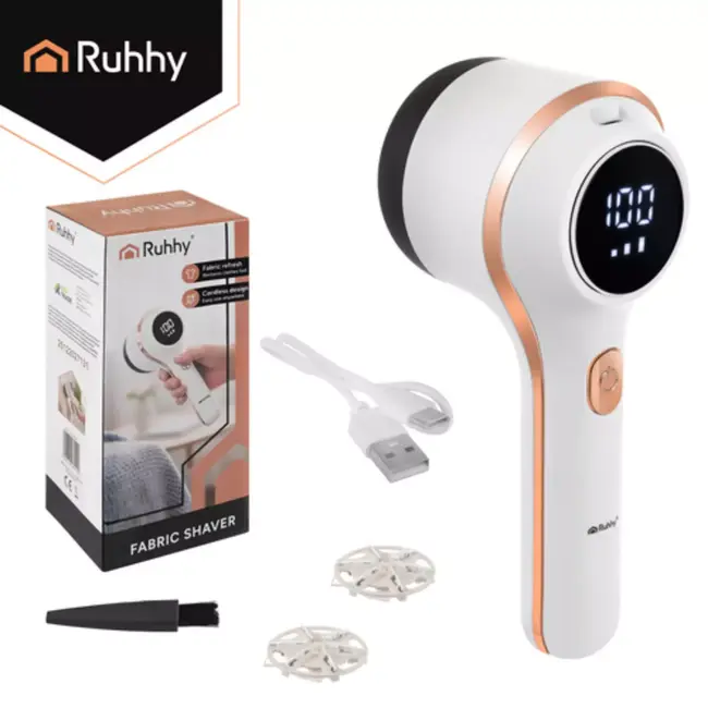 Ruhhy Oplaadbare krachtige kledingontpluizer 50 mm met 3 standen en LCD display