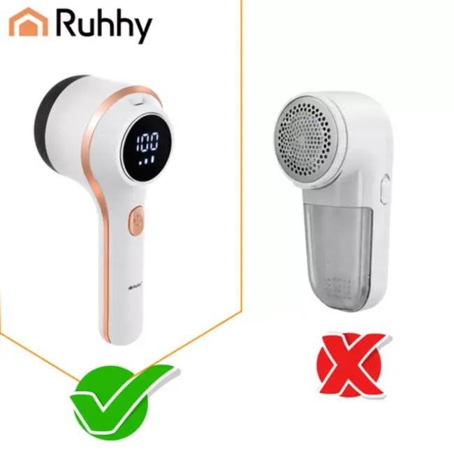 Ruhhy Oplaadbare krachtige kledingontpluizer 50 mm met 3 standen en LCD display