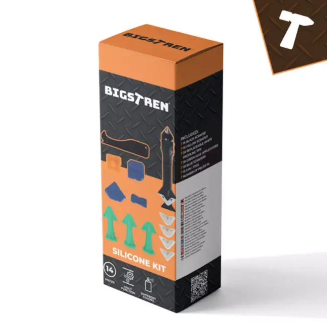 Bigstren Complete kitset 14-delig voor siliconen aanbrengen, gladstrijken en verwijderen zonder strepen