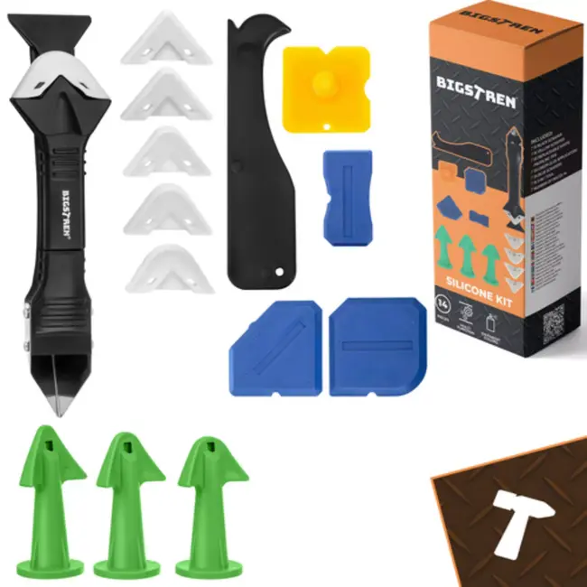 Bigstren Complete kitset 14-delig voor siliconen aanbrengen, gladstrijken en verwijderen zonder strepen