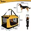 Purlov Gele opvouwbare transporttas voor hond en kat 60 x 42 x 44 cm met stevige constructie