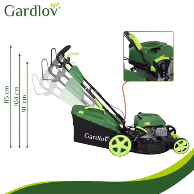 Gardlov Krachtige grasmaaier 196 cc met aandrijving en 4-in-1 functies voor gazononderhoud