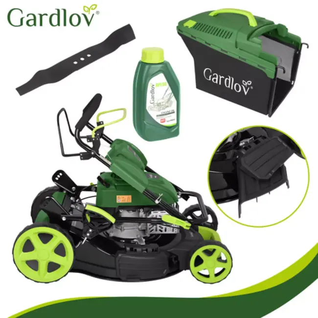 Gardlov Krachtige grasmaaier 196 cc met aandrijving en 4-in-1 functies voor gazononderhoud