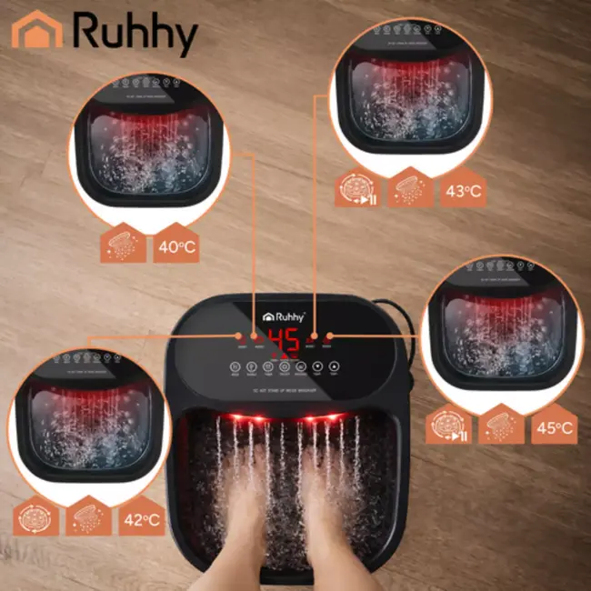 Ruhhy Voetenbad met hydromassage en verwarming 36 x 31 x 32 cm met 550 W vermogen