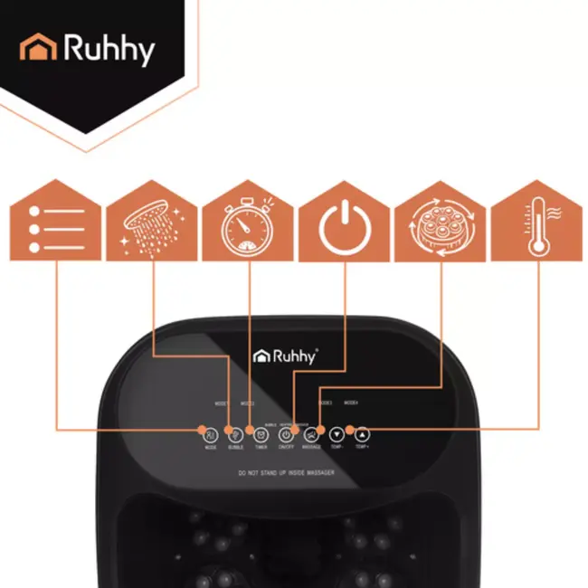 Ruhhy Voetenbad met hydromassage en verwarming 36 x 31 x 32 cm met 550 W vermogen