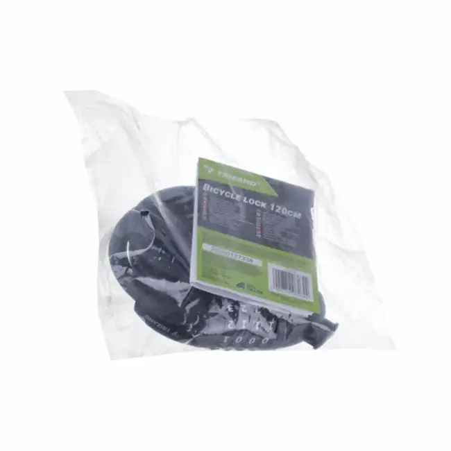 Trizand Zwart fietsslot 120 cm met cijferslot en dikke kabel 13,5 mm