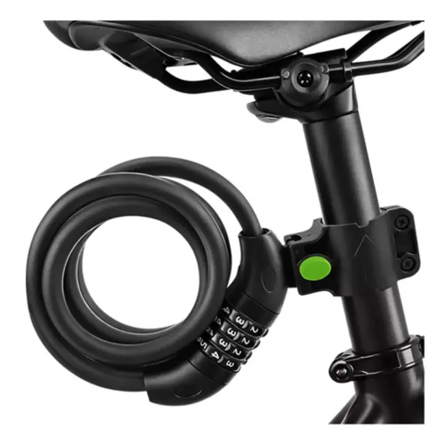 Trizand Zwart fietsslot 120 cm met cijferslot en dikke kabel 13,5 mm