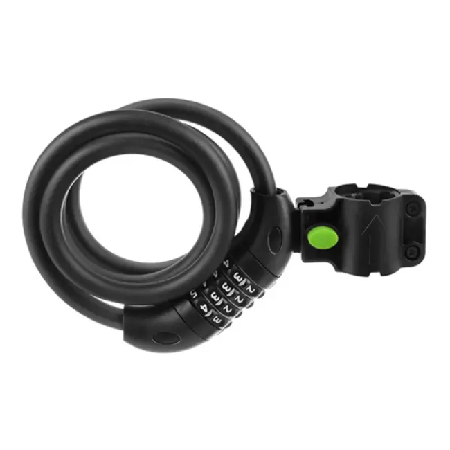 Trizand Zwart fietsslot 120 cm met cijferslot en dikke kabel 13,5 mm