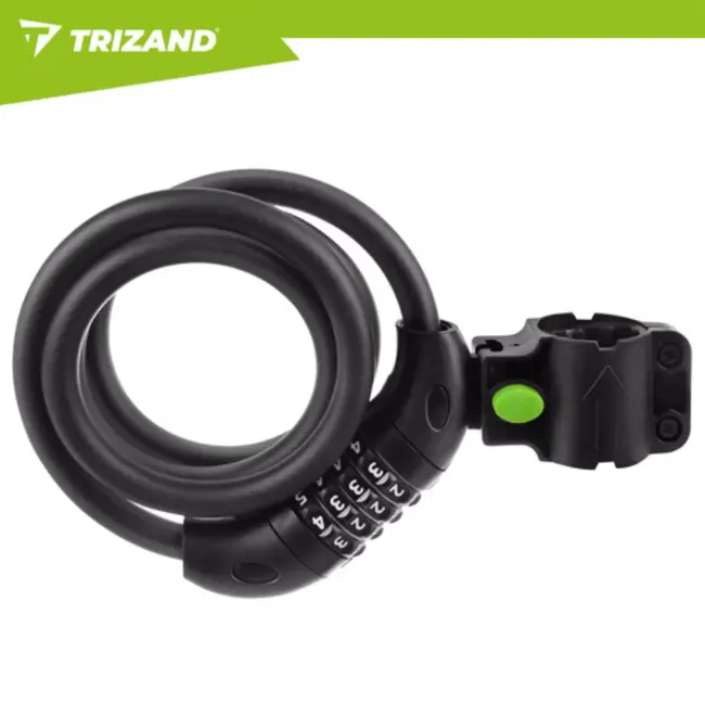 Trizand Zwart fietsslot 120 cm met cijferslot en dikke kabel 13,5 mm