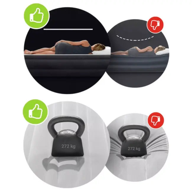 Intex Blauw luchtbed 137 x 191 x 25 cm met zachte toplaag en stevige constructie