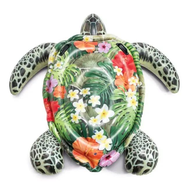 Intex opblaasbare schildpad zwemband 191 x 170 cm voor kinderen met stevige handgrepen en stabiel ontwerp voor zwembad of meer