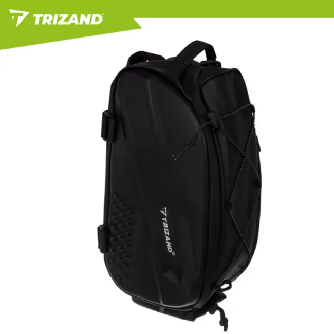 Trizand Zwarte fietstas 39 x 20 x 15 cm voor bagagedrager met 10 l inhoud en waterbestendig ontwerp