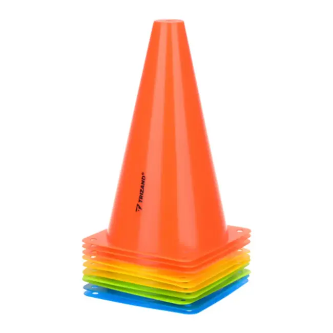 Trizand Kleurrijke trainingspionnen 23,5 cm set van 10 voor sport en oefeningen