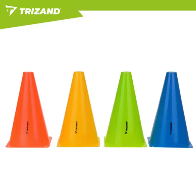 Trizand Kleurrijke trainingspionnen 23,5 cm set van 10 voor sport en oefeningen