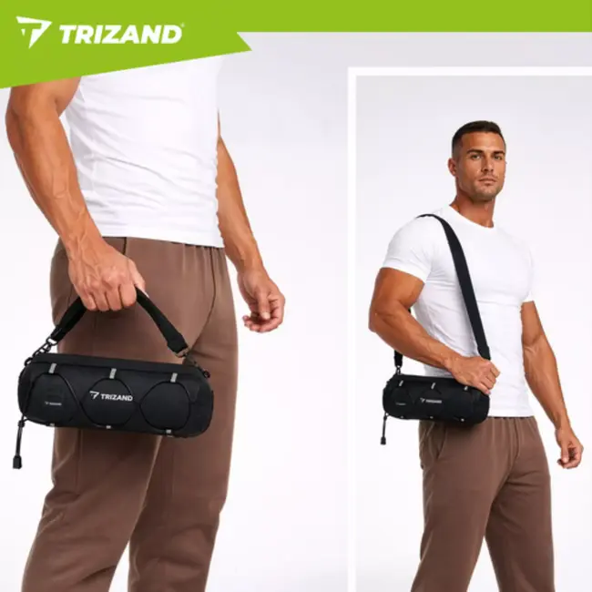 Trizand fietstas voor stuur 1,5 l in zwart met compacte vorm, ritssluiting, reflecterende details en schouderriem voor dagelijks gebruik