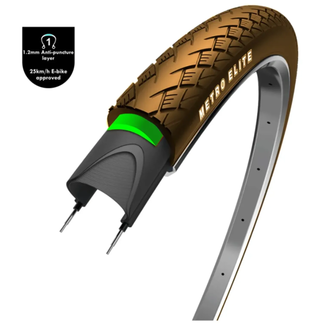WOLFF Fietsband - Bruin met reflectie - 1mm anti-leklaag - 28x1.75 - ETRTO 47-622