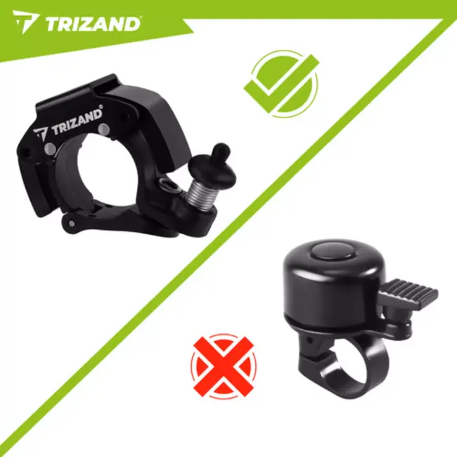 Trizand Zwarte Compacte fietsbel met krachtig geluid tot 100 dB voor veilig fietsen