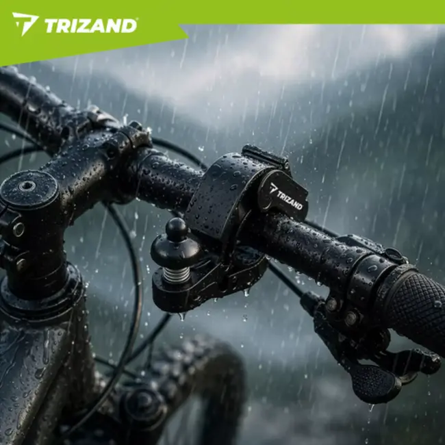 Trizand Zwarte Compacte fietsbel met krachtig geluid tot 100 dB voor veilig fietsen