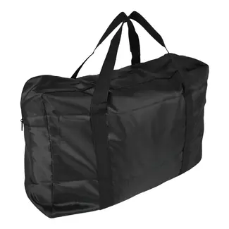 Benson Zwarte opvouwbare weekendtas met ritssluiting en band voor rolkoffer 48 x 34 x 13 cm